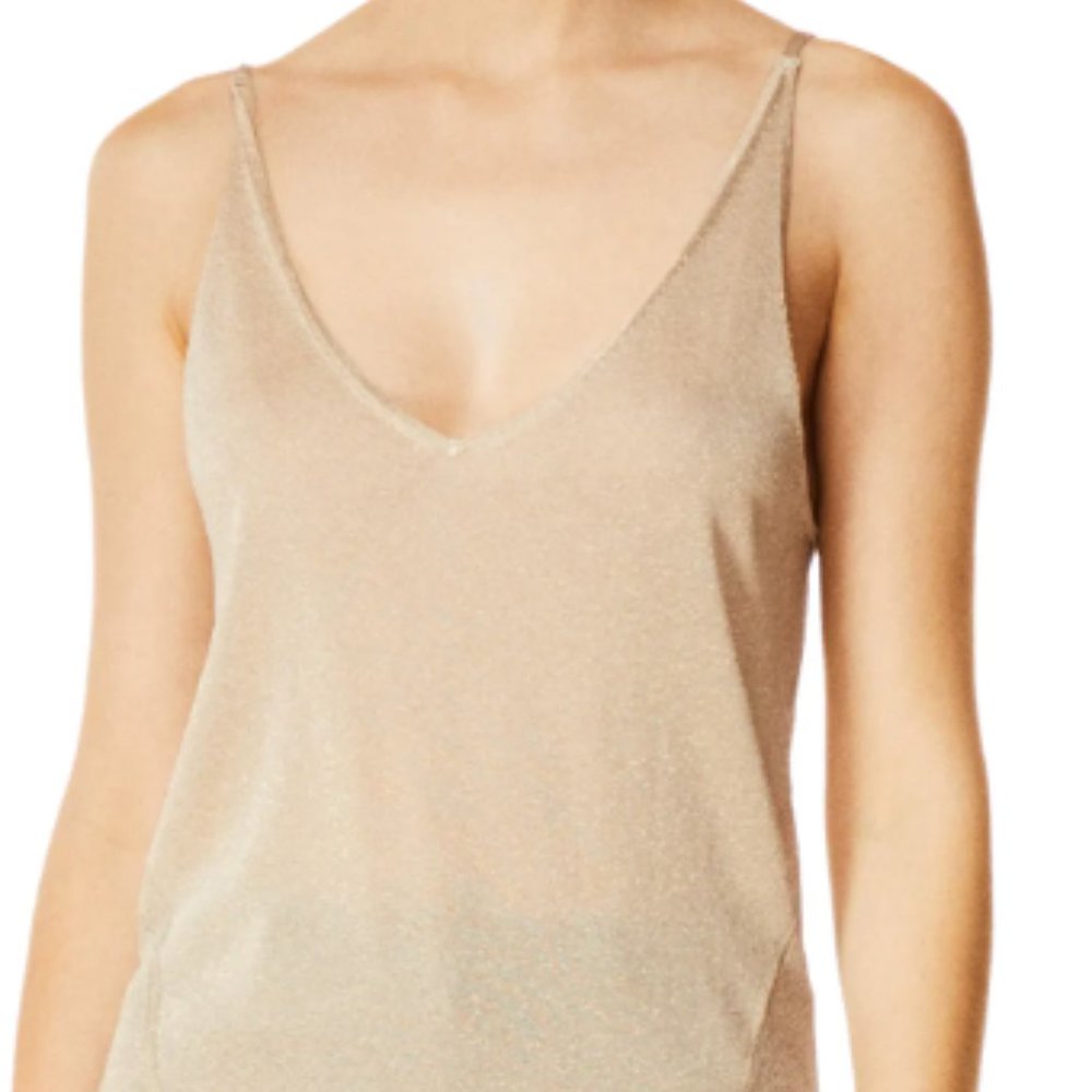 J Brand Lucy Metallic Gold V-Neck Cami